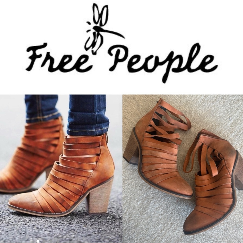 Free People Size 38 Strappy Ankle Booties